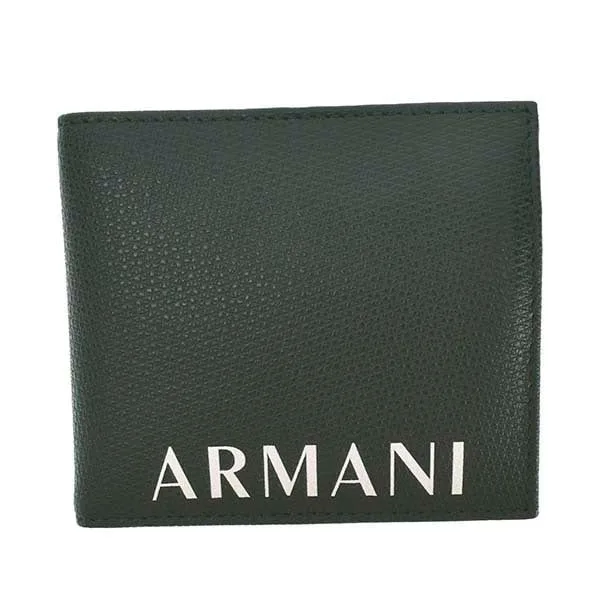 ARMANI EXCHANGE ロゴプリント 二つ折り財布 958098 1A807 ダークグリーン