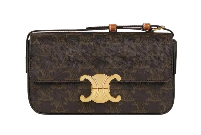CELINE トリオンフ ショルダーバッグ 194142CUZ.04LU トリオンフキャンバス&カーフ タン