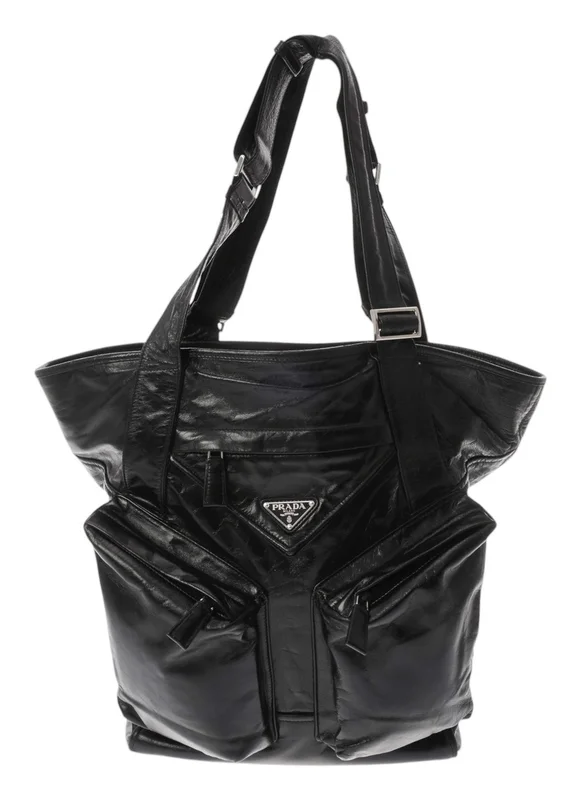PRADA レザー トートバッグ 2VG120 ブラック
