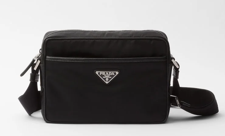 PRADA Re-Nylon×サフィアーノレザー ショルダーバッグ 2VH048 2DMH F0002 ブラック