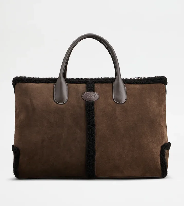 TOD'S Di バッグ スエード&シアリング ラージ