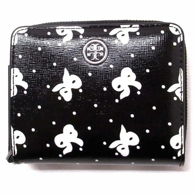 Tory Burch ロビンソン プリント バイフォールド ウォレット 166031 ブラック